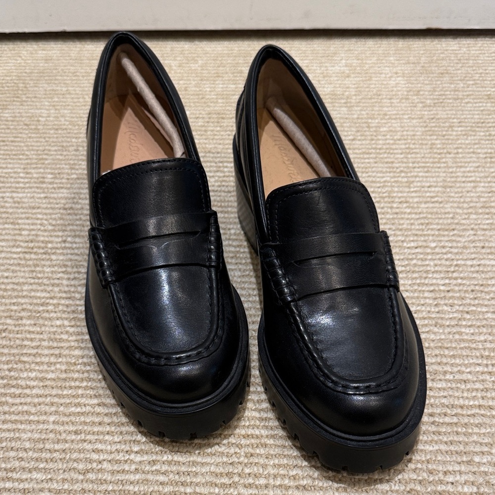 Madewell Black Leander Leather Loafers